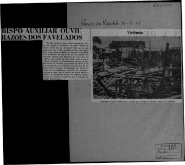 Recortes do Jornal Correio da Manhã com notícias do Morro da Providência. 